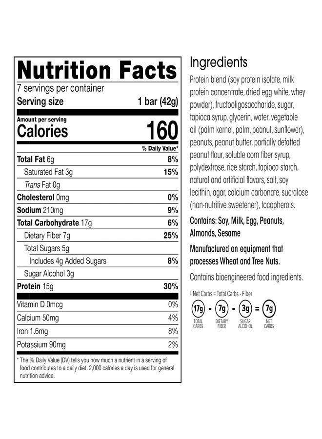 Wonderslim High Fiber Protein Bars, Fluffy Nutter | 15g Protein, 7g Fiber | Low Sugar, Low Carb | Healthy Indulgence | Satisfying, Supports Energy & On-the-Go Convenience, 7 Pack - Image 5